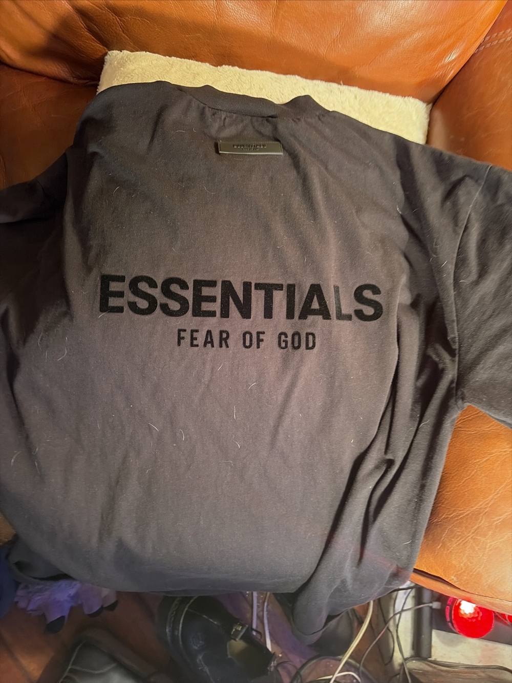 Essentials Fear of God Black Logo Short Sleeve Tee